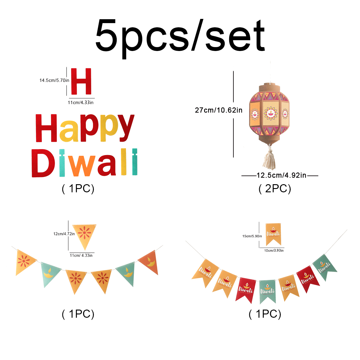 Happy Diwali Felt Letter Bunti - огляд і ціна Home Decor Indonesia