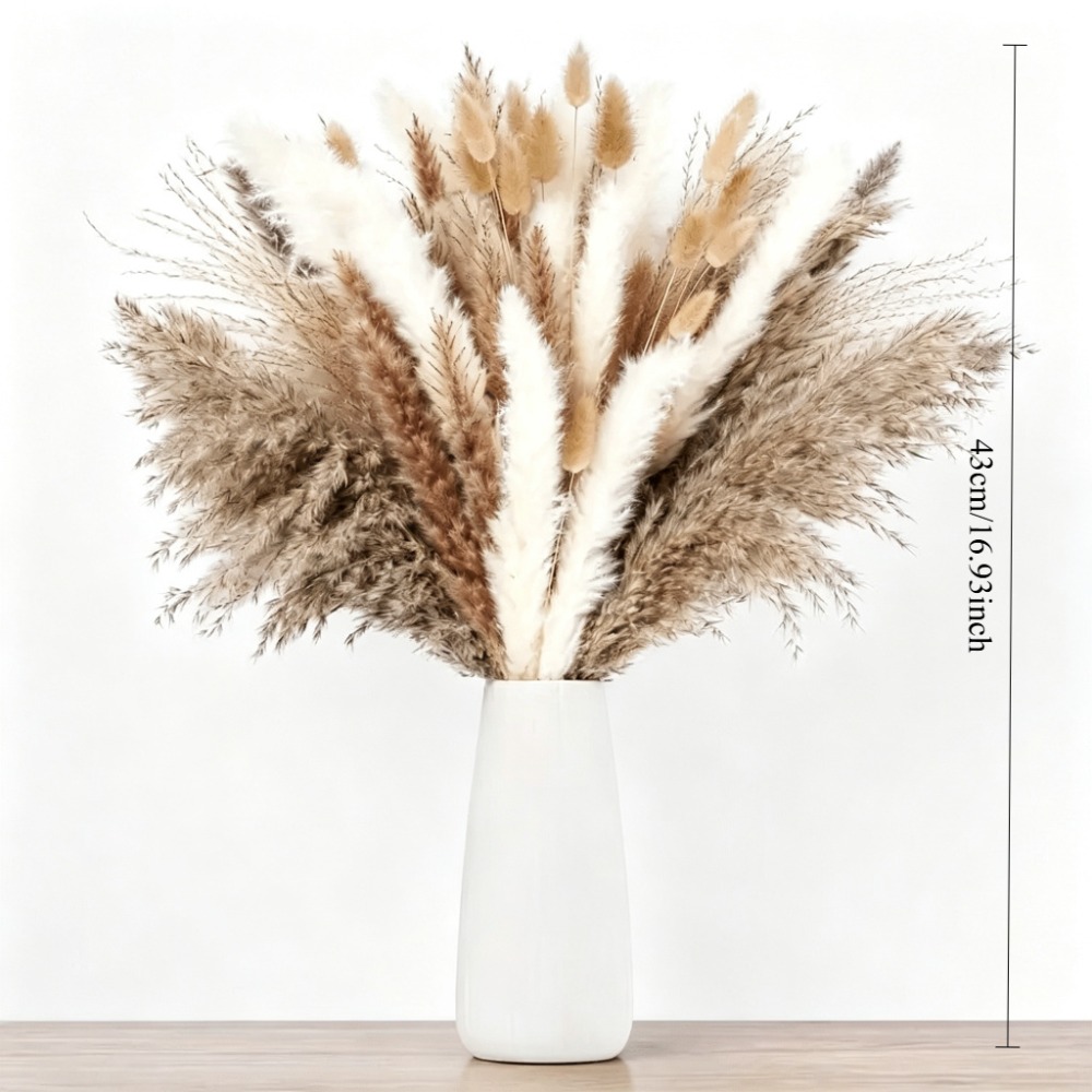 Dried Flowers Brown White Pamp - огляд і ціна Pampas Grass Decor