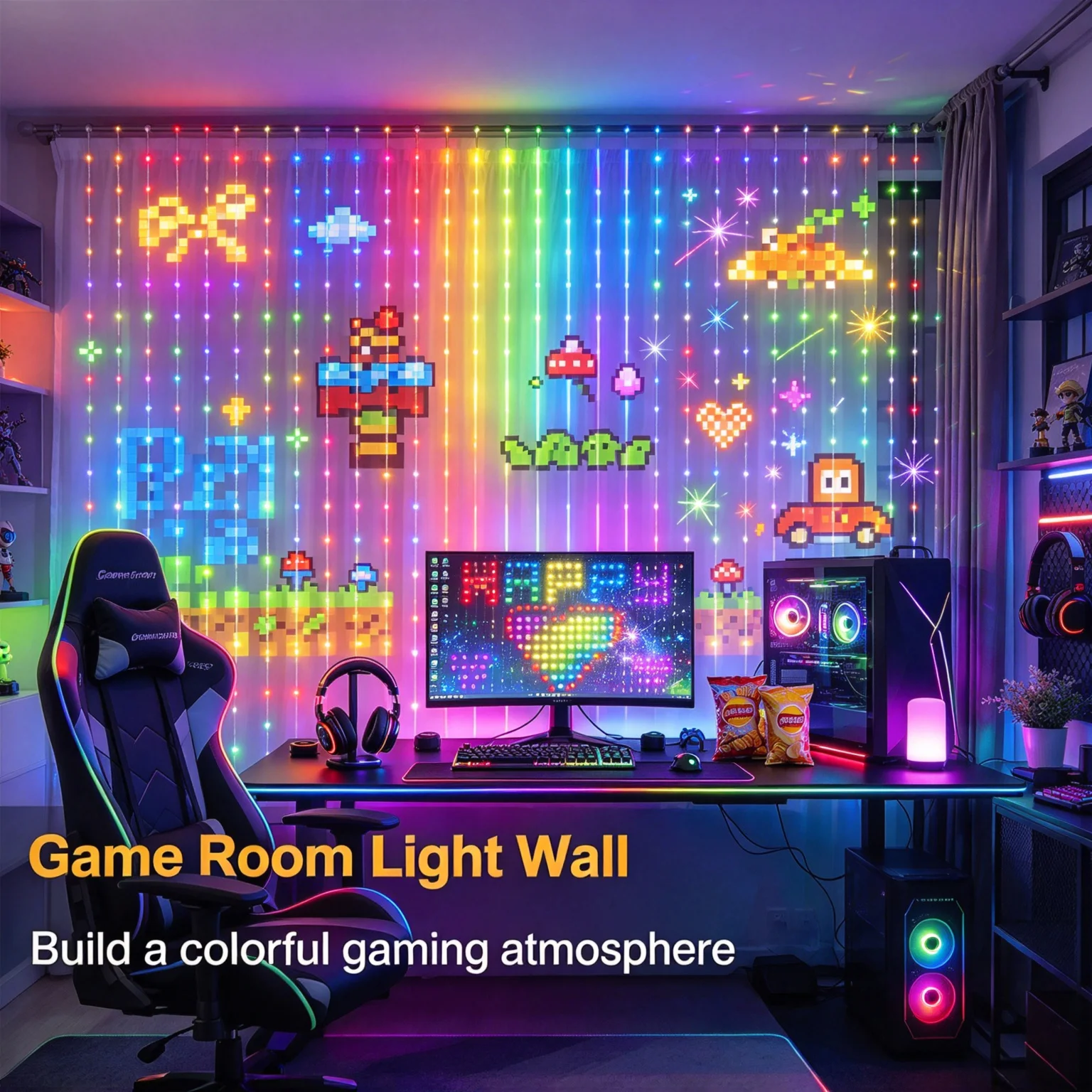 Smart LED Curtain String Light - огляд і ціна Home Decor Free App