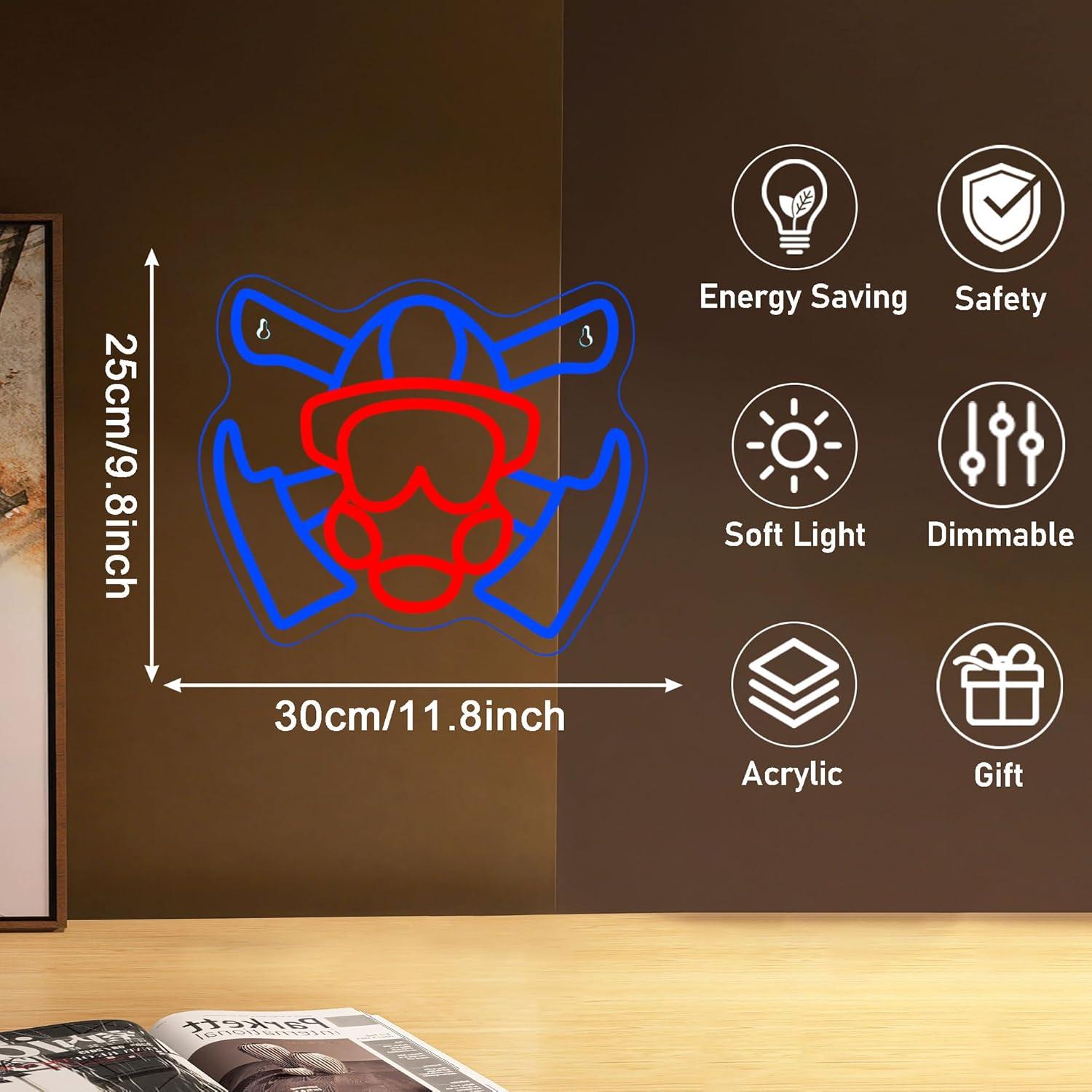 Firefighter Gas Mask Neon Sign - огляд і ціна Home Decor Theme