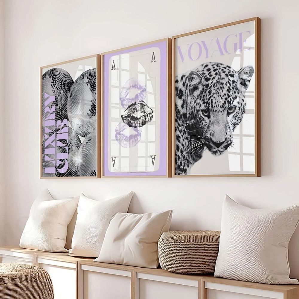 3pcs Frameless Leopard Print,B - огляд і ціна Home Decor Y2K